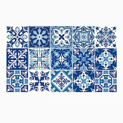 Afbeelding van Ulticool Decoratie Sticker Tegels Holland Blauw Wit 15x15 cm 15 stuks Plakfolie Tegelstickers Plaktegels Zelfklevend Sticktiles Badkamer Keuken