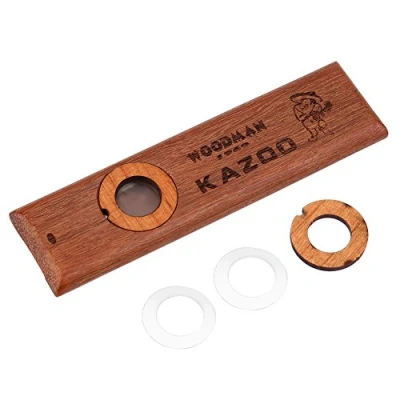 Afbeelding van Holz Kazoo, Ukulele Gitarre Partner Harmonika mit Metallbox f¨¹r Musikliebhaber