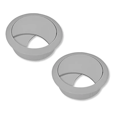 Afbeelding van cyclingcolors 2 x kabeldoorvoer 58 mm, meubel, kantoor, kabeldoorvoer, kabeluitlaat, kunststof (grijs)