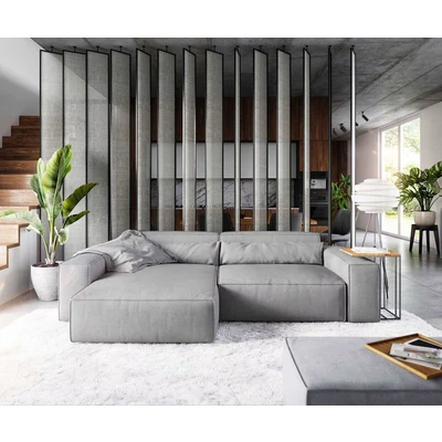 Afbeelding van Hoekbank Sirpio XL 270x170 cm microvezel grijs recamiere variabele met kruk