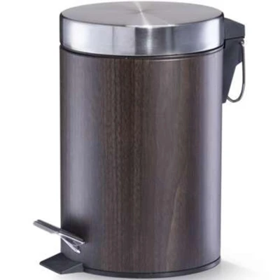 Afbeelding van Zeller Pedaalemmer houtprint donkerbruin 3 l 26 cm