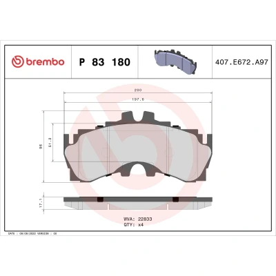 Afbeelding van Brembo Remblokset P 83 180