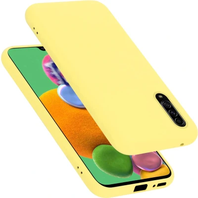 Afbeelding van Cadorabo Hoesje geschikt voor Samsung Galaxy A90 5G in LIQUID GEEL Beschermhoes gemaakt van flexibel TPU silicone Case Cover