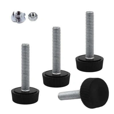 Afbeelding van SKIR&#039;CO 4 stuks meubelnivelleringspoten M6 x 30 mm, verstelbare ronde poten Ø 20 schroefdraad nivelleringsvoet (tips inbegrepen)
