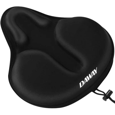Afbeelding van DAWAY C9 Extra groot, comfortabel zitkussen voor hometrainers breed, zacht schuim en gel gewatteerd fietszadelkussen vrouwen, mannen, senioren, geschikt peloton, stationair,