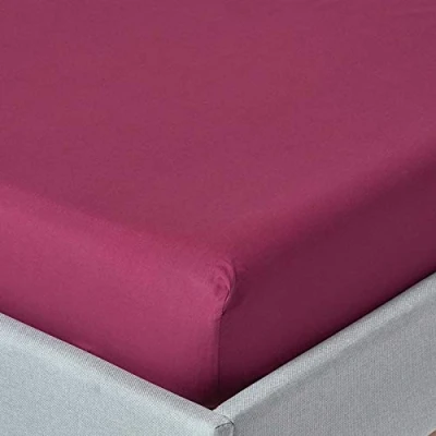 Afbeelding van Homescapes hoeslaken bordeaux, draaddichtheid 200, 140 x 190 cm