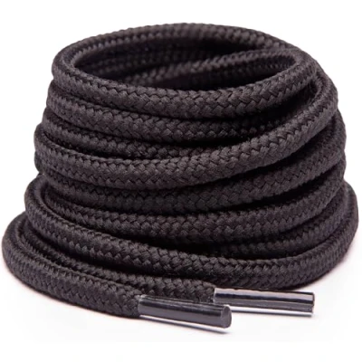 Afbeelding van Miscly Ronde Schoenveters Zware en Duurzame voor Laarzen, Werkschoenen &amp; Wandelschoenen (Zwart, 206 cm)