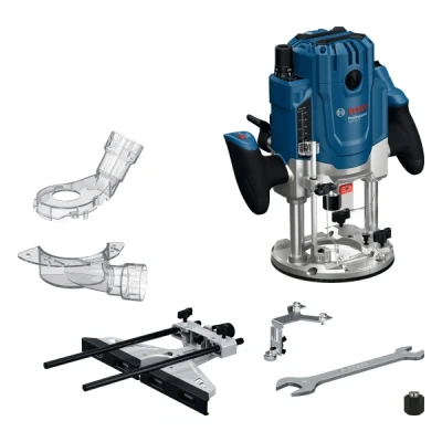 Afbeelding van Bosch Blauw GOF 20 12 Bovenfrees Incl. Sleutel, Parallelgeleider, 2x Spantang, Stofadapter, Rolgeleider 0601627220