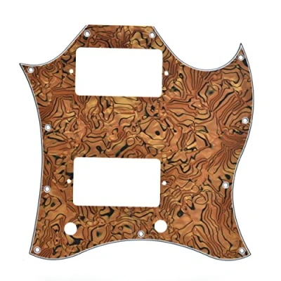 Afbeelding van KAISH zwart/wit schelp standaard SG volledig gezicht gitaar Pickguard Tiger Stripe