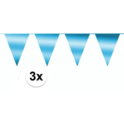 Afbeelding van Slinger Vlaggenlijn Blauw Verjaardag Gender Reveal Metallic 30 Meter