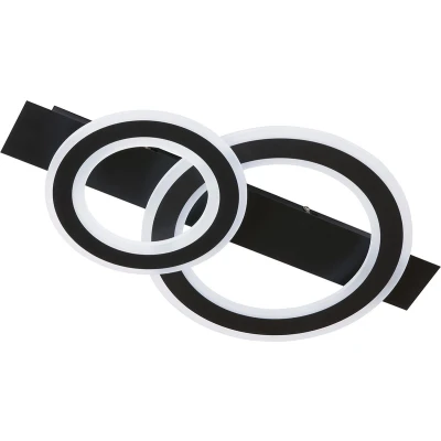 Afbeelding van Fischer &amp; Honsel Plafondlamp Circle 1x LED 20 W incl.zwarte zandgrond Acrylglas satijn