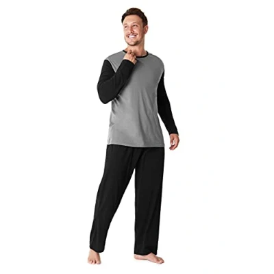 Afbeelding van CityComfort Heren Pyjama Super Zachte Katoen Mix Mannen PJ&#039;s Set Voor Man Nachtkleding Loungewear, Boot Leg Cut Houtskool Grijs, L