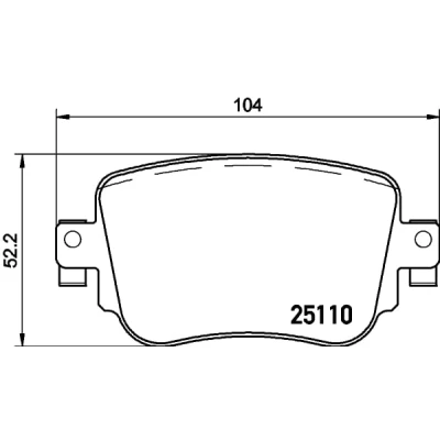 Afbeelding van HELLA 8DB 355 021 911 Remblokkenset Niet geschikt voor slijtage waarschuwingscontact Met remzadelschroef VOLKSWAGEN: Polo VI, Sharan II