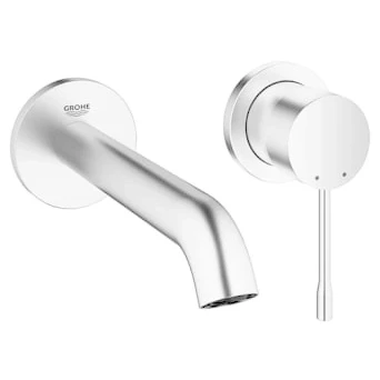 Afbeelding van Grohe Essence New m size afdekset 2 gats wandwastafel kraan uitlaat 183 Supersteel