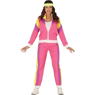 Afbeelding van Fiestas Guirca 80 er jaren trainingspak vrouw roze (mt M)