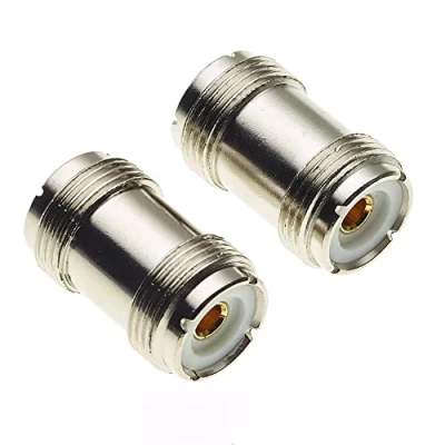 Afbeelding van UHF Coax Socket naar Adapter Koppeling, Pak van 2 Dubbele Vrouwelijke Coaxiale Kabel Connector Koppeling Plug voor TV kabels
