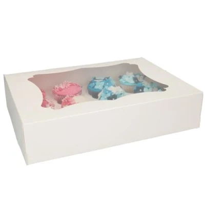 Afbeelding van FunCakes Cupcake Doos voor 12 Cupcakes of Muffins Taartdozen Wit 25 Stuks