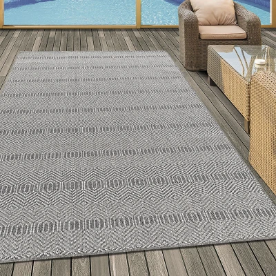 Afbeelding van Jute balkonkleed Aruba Melange Grijs 80x250cm Adana Carpets