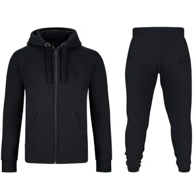 Afbeelding van Gennadi Hoppe Trainingspak voor heren, sweatjack en trainingsbroek, joggingpak, zwart (zwart), XXL