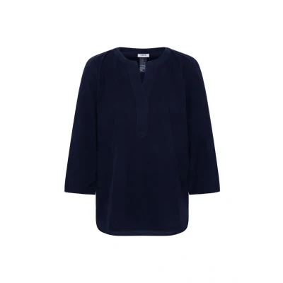 Afbeelding van Cecil Split NECK Blouse, Dames, Maat: Small, Blau