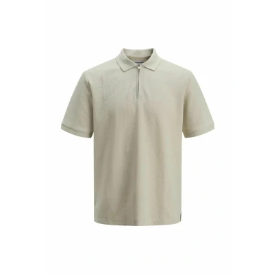Afbeelding van Jack &amp; Jones Jjeaustin ZIP SS SN Poloshirt, Heren, Maat: Large, Moonbeam