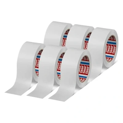 Afbeelding van tesa 04313 00004 00 tesapack 4313 papierverpakkingstape in 6 pack plakband voor het verpakken van pakketten en kartonnen wit rollen 50 m x mm,