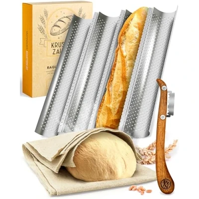 Afbeelding van KRUSTENZAUBER Baguette bakvorm, bakkersmes, bakkerslinnen