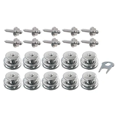 Afbeelding van New Marine Tenax bovenstukken, 10 stuks (groot) + plaatschroeven 4,2 x 16 mm 1 sleutel
