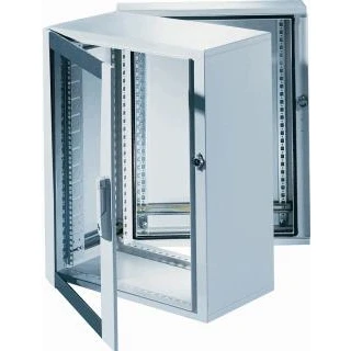 Afbeelding van Rittal 3 delige wandbehuizing met montagerails en profielen el diepte verstelbaar 9he 600x478x473mm bxhxd 420mm inbouw ip55 7709135