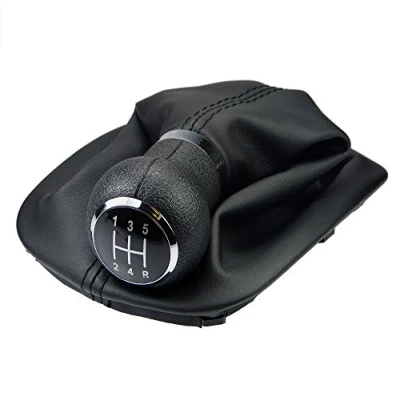 Afbeelding van L &amp; P Car Design L&amp;P A257 4 Versnellingspookbalg, zwart, 5 versnellingen, compatibel met VW Passat 3B 3BG B5 2000 2005 compleet frame 12 mm plug play knop reserveonderdeel voor 3B071113