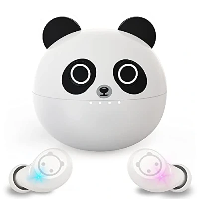 Afbeelding van AMAFACE Panda Draadloze in ear hoofdtelefoon, Bluetooth hoofdtelefoon met dubbele microfoon, lichtgewicht draadloos 36 uur afspelen, diepe bas, 3D surround stereo, draagbare