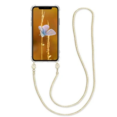 Afbeelding van kwmobile telefoonhoesje compatibel met Apple iPhone 11 Hoesje koord in goud/transparant