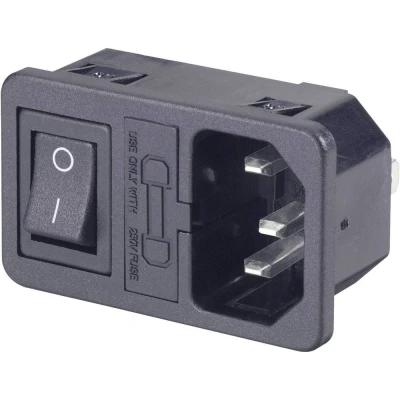 Afbeelding van 501637 Apparaatstekker (koud) Stekker, inbouw verticaal Totaal aantal polen: 2 + PE 10 A Zwart 1 stuk(s)