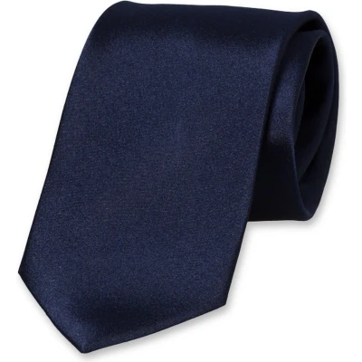 Afbeelding van E.L. Cravatte Stropdas Donkerblauw 100% Satijnzijde