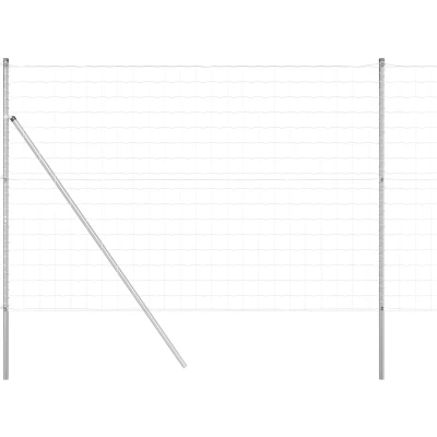 Afbeelding van vidaXL Euro Heck met 7 Palen 1.6x10 m Gegalvaniseerd Staal