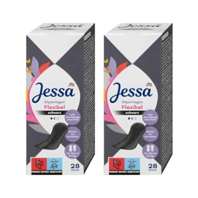 Afbeelding van Jessa Flexibele inlegkruisjes, zwart, 28 stuks, luchtdoorlatend, bescherming tegen geurtjes