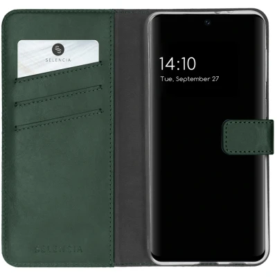 Afbeelding van Samsung Galaxy A32 (4G) Hoesje Echt leder Selencia Bookcase Groen Telefoonhoesje