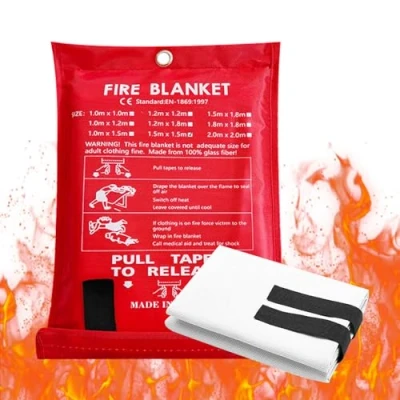 Afbeelding van blusdeken voor noodgevallen, 1,5 x m, keuken, brandblusdeken, brandbeschermingsdeken, hoogwaardige huishouden, laswerkplaatsen, kantoren, school