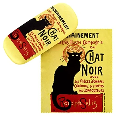 Afbeelding van VON LILIENFELD Brillenetui Chat Noir Brillenkoker Stabiele Reinigingsdoek Glasses Case Art Kunst Katten