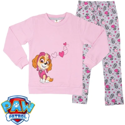 Afbeelding van Paw Patrol Set Huispak Broek + Sweatshirt Roze /Grijs Maat 122/128