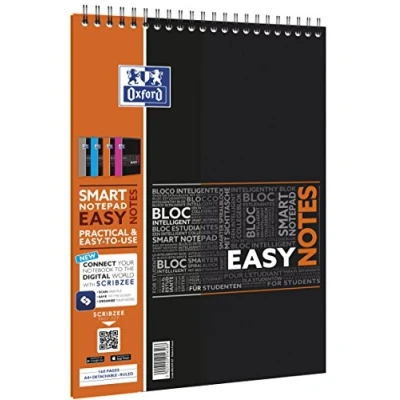 Afbeelding van Spiraalblok Oxford Student Easynotes A4+ 4 gaats lijn 80vel assorti