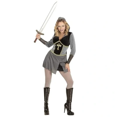 Afbeelding van Widmann Middeleeuwse &amp; Renaissance Strijders Kostuum Madame Joan Of Arc (Kort) Vrouw Grijs, Zilver Small Carnavalskleding Verkleedkleding