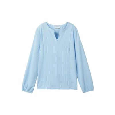 Afbeelding van TOM Tailor Gestreifte Blouse, Dames, Maat: XL, Blue white thin stripe