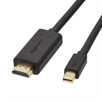 Afbeelding van Amazon Basics HDMI naar Mini DisplayPort kabel, 1080p, vergulde connectoren, 1,83 meter, zwart