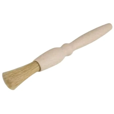 Afbeelding van teemando® Huishoudelijke kwast, rond, 18 x 1,8 cm, een ronde bakkwast met natuurlijke borstelharen en beukenhout