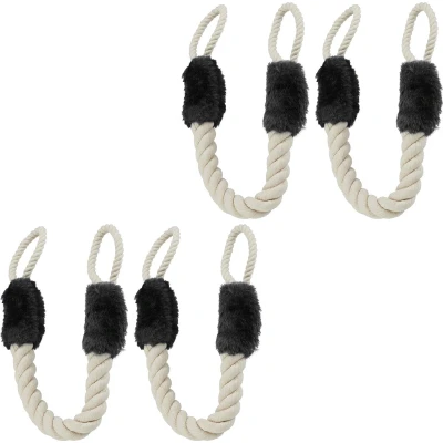 Afbeelding van Relaxdays 4x Deurstopper deurklink klembescherming set deurstop touw deurklem