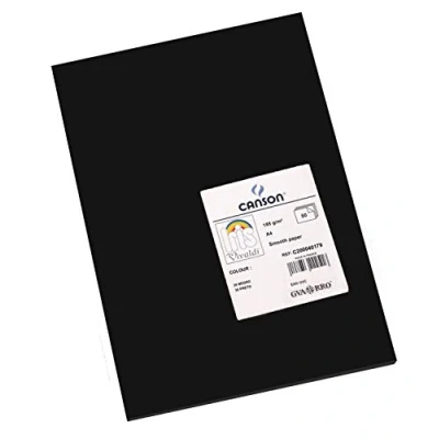 Afbeelding van Canson Iris Vivaldi A4 120 gsm Glad Kleurpapier Licht Grijs 185gsm 50 vel 21x29.7cm Zwart