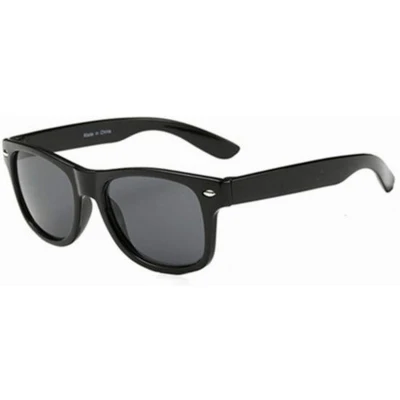 Afbeelding van Hidzo Kinder Zonnebril Wayfarer Zwart UV 400 In brillenkoker