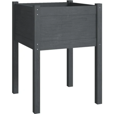 Afbeelding van Plantenbak 50x50x70 cm massief grenenhout grijs