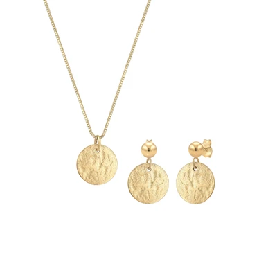 Afbeelding van Elli SET Structured Oorbellen goldcoloured, Dames, Maat: 45, Gold coloured